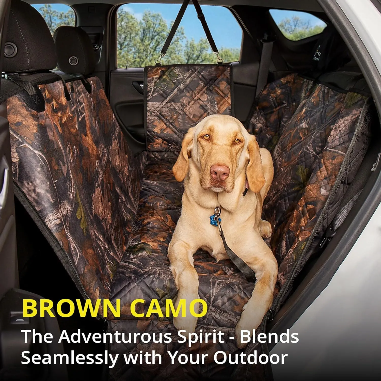 Meadowlark XL Premium Hammock Dog Car Seat Cover Back, Cover Car Seat Protector, Non-Slip, Dog Stuff, Anti Shock, Water Repellant, Pet Car Seat Cover for Dogs w/Seat Belt & 2 Headrest Covers