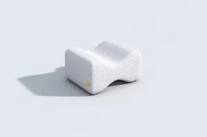 Medical Memory Foam Knee Pillow, Sleeping Leg Pillow, for Side Sleepers & Pregnant Women, Leg Positioner Cushion to Soothe Back, Leg & Hip Pain, with Washable Cover & Travel Bag (White)