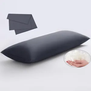 Memory Foam Body Pillow with Grey Removable 100% Cotton Cover, Full Body Pillows for Adults, Large Long Bed Pillow for Sleeping, Firm & Supportive (20x54 inch, Dark Gray)