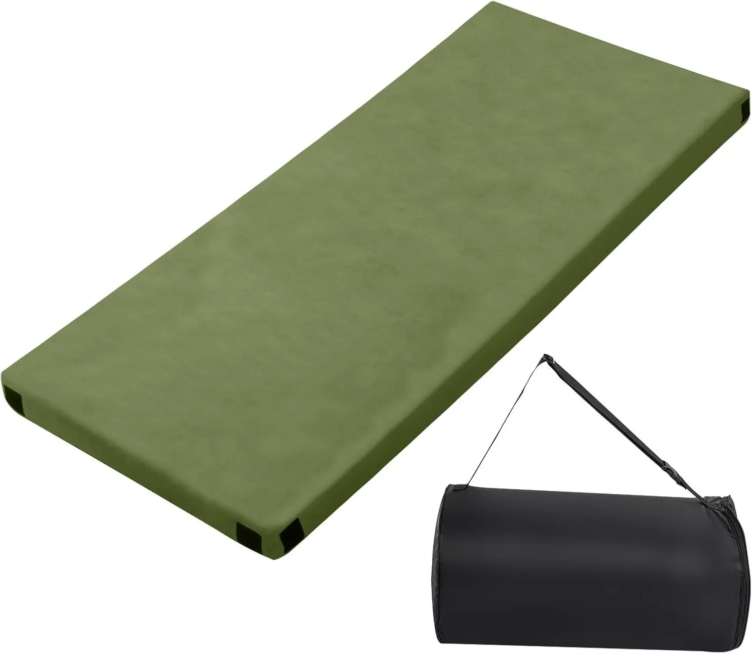 Memory Foam Camping Mattress Pad Lightweight Foldable Sleeping Pad for Campers Outdoor Bedding Comfort Layer Temporary Guest Mattress with Carry Case Vehicle Sleeping Pad & Compact Storage Sack