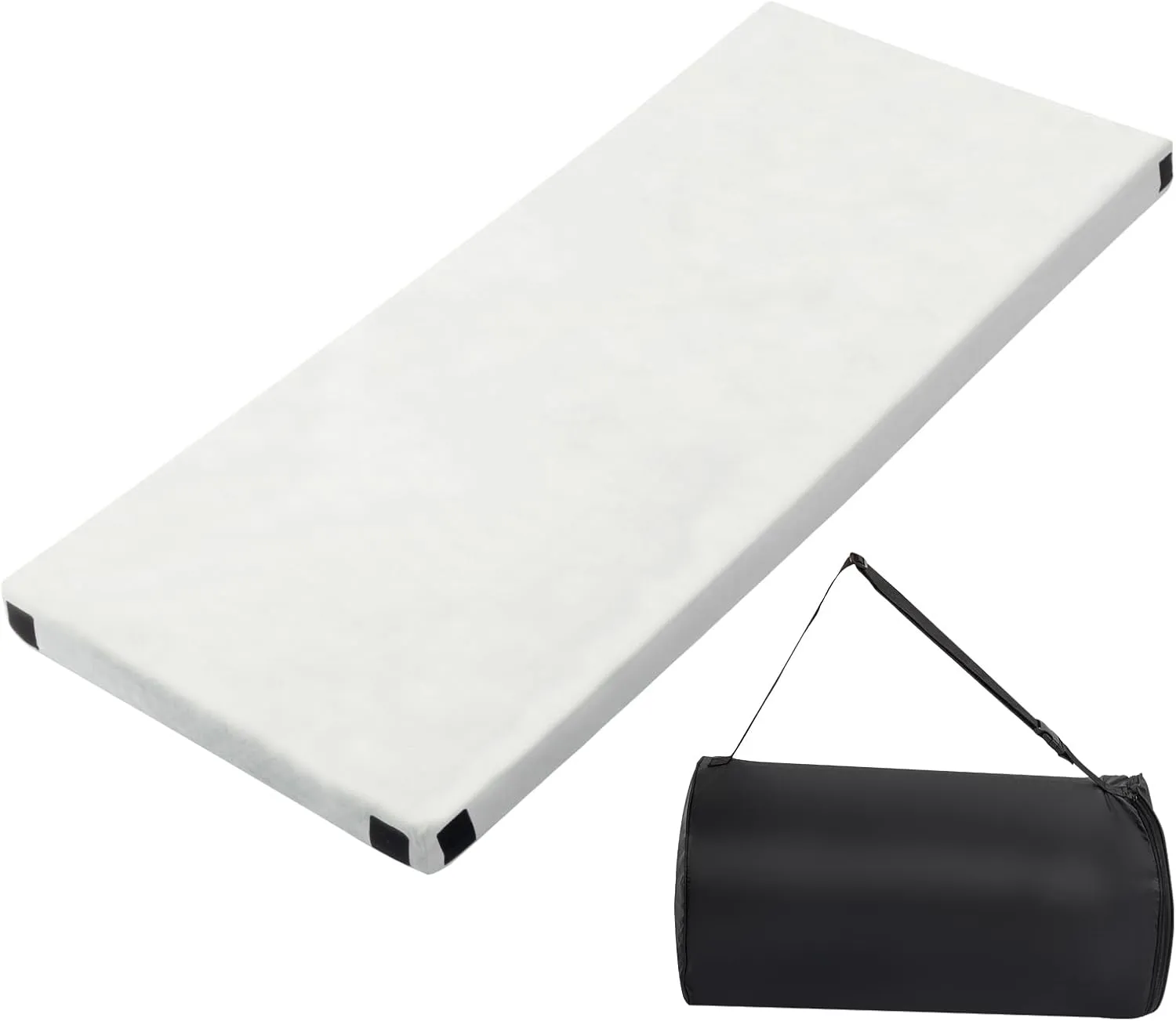 Memory Foam Camping Mattress Pad, Portable Roll Up Mattress for Adults, Sleeping Mat with Travel Bag