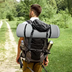 Memory Foam Camping Mattress with Water-Resistant Zipper Cover, Portable and Foldable for Outdoor or Indoor Use, Grey