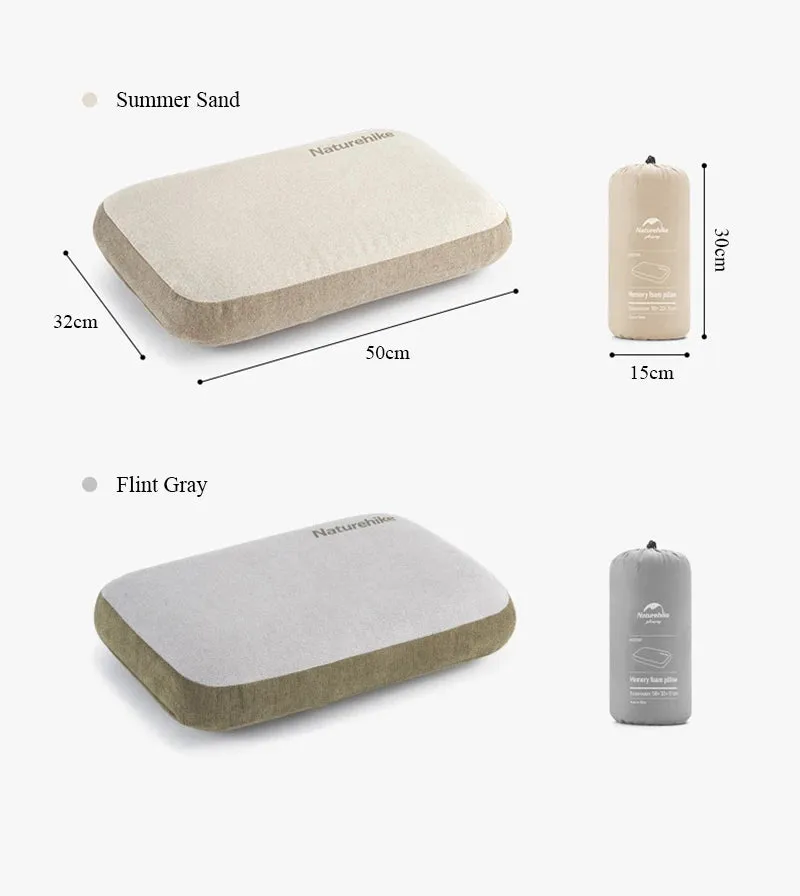 Memory Foam Comfort Pillow – Portable Square Camping and Travel Pillow with Easy Storage
