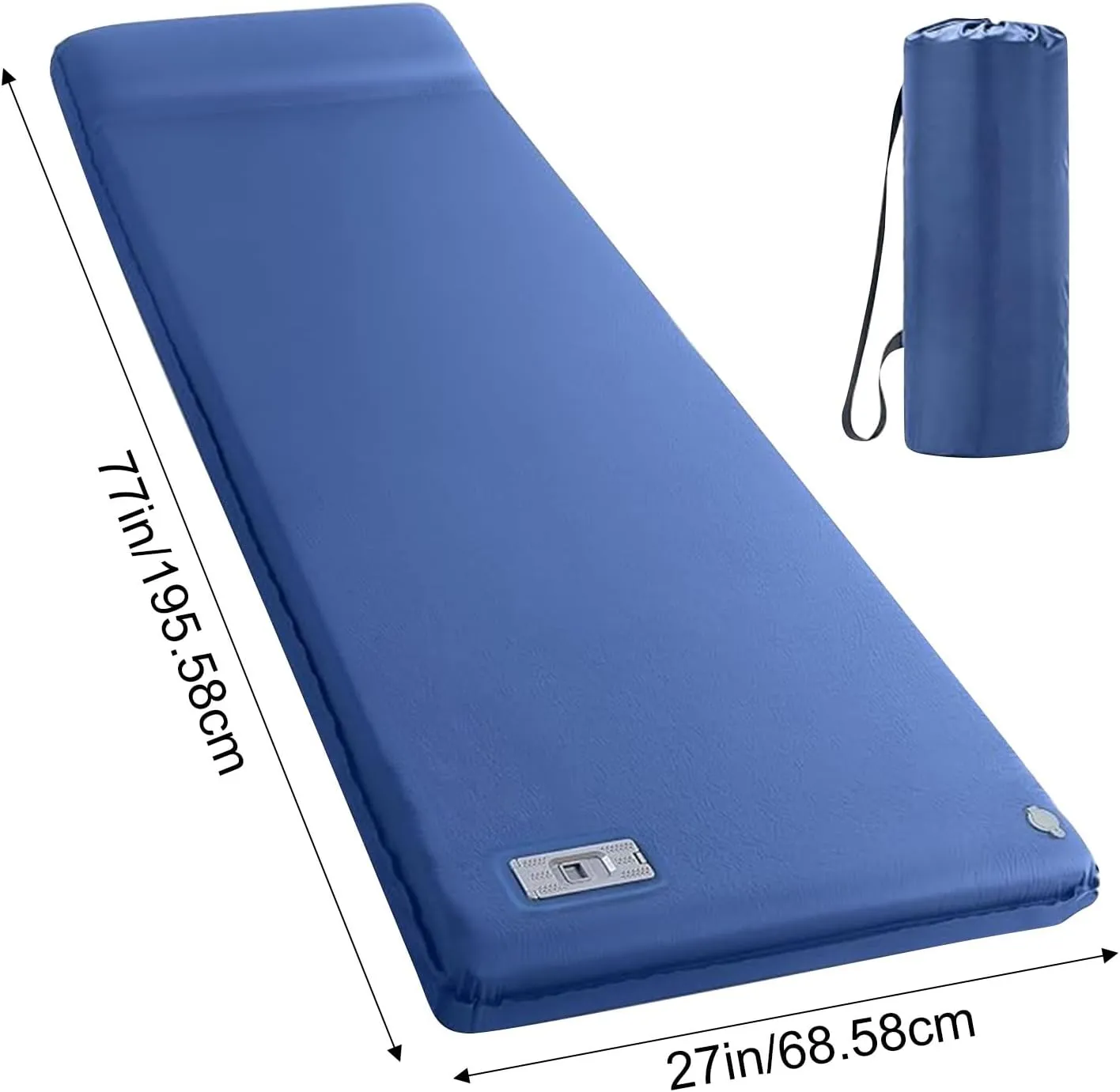 Memory Foam Sleeping Pad - 3.1" Ultra-Thick, Fast Self-Inflating, 9.5 R-Value Insulated - Ideal for Family Car Camping & Road Trips, Comfort for Adults (Gray)
