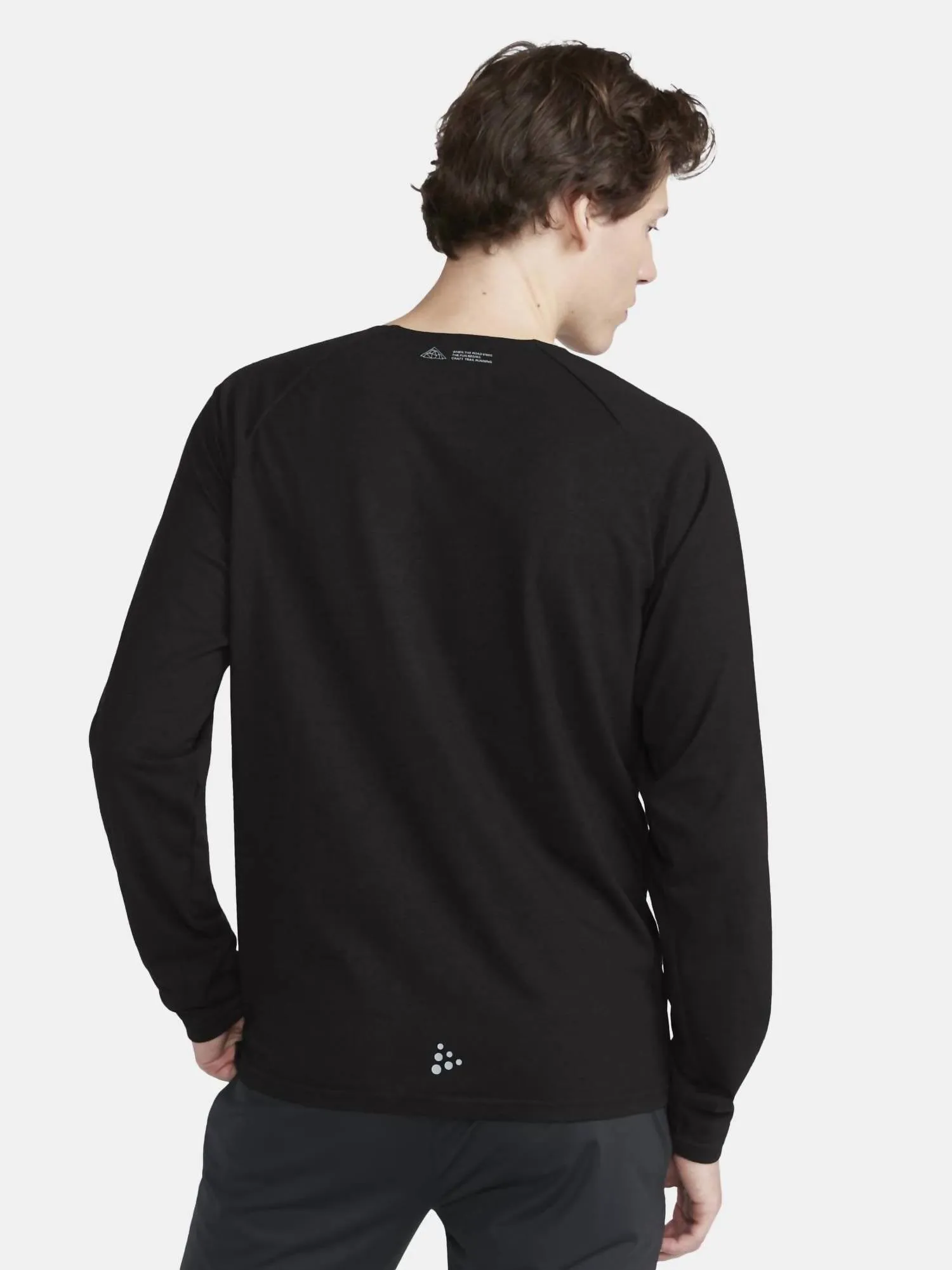 Men's Adv Trail Wool Wind Long Sleeve Tee In Black/platinum