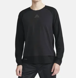 Men's Adv Trail Wool Wind Long Sleeve Tee In Black/platinum