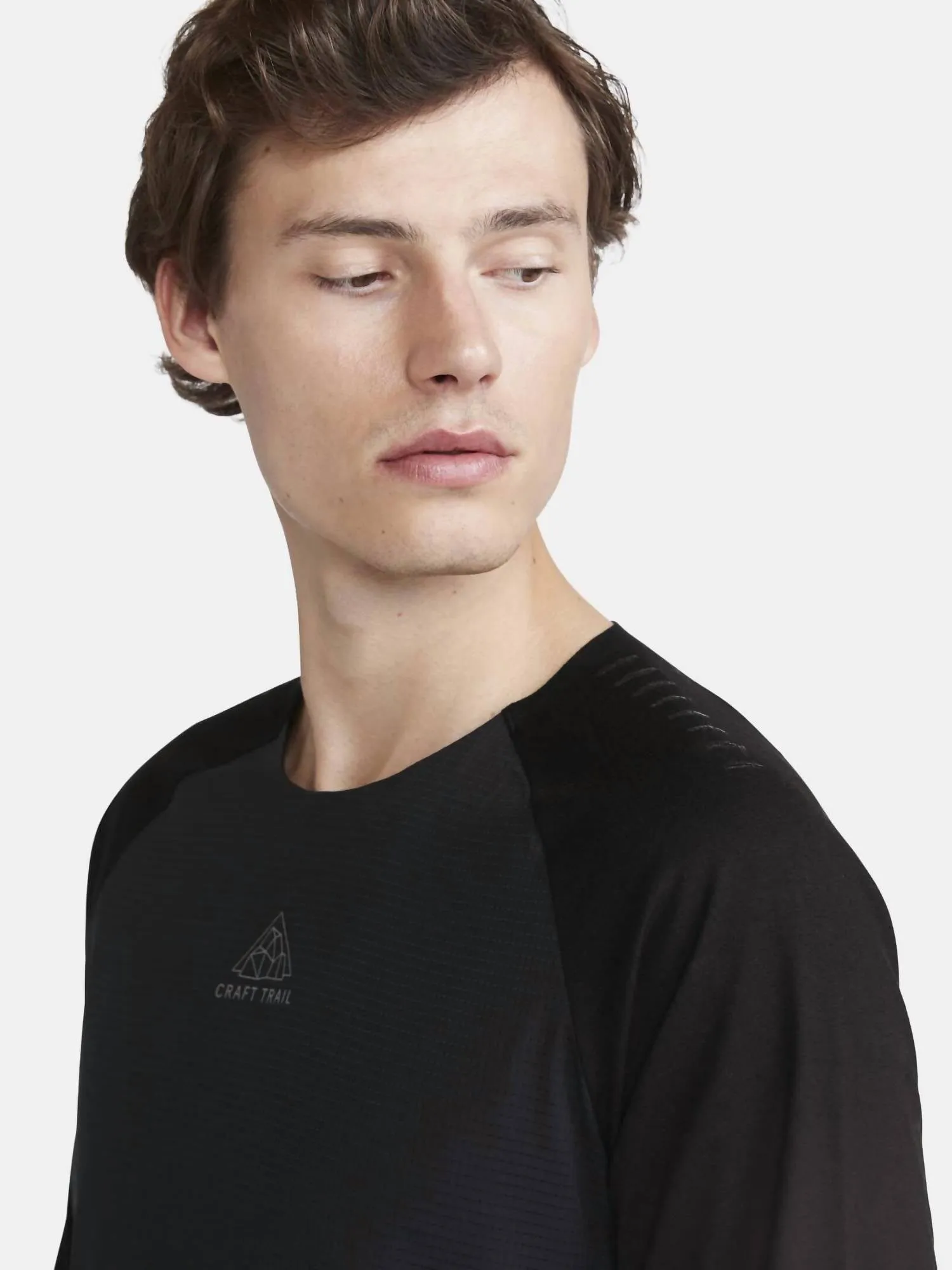 Men's Adv Trail Wool Wind Long Sleeve Tee In Black/platinum