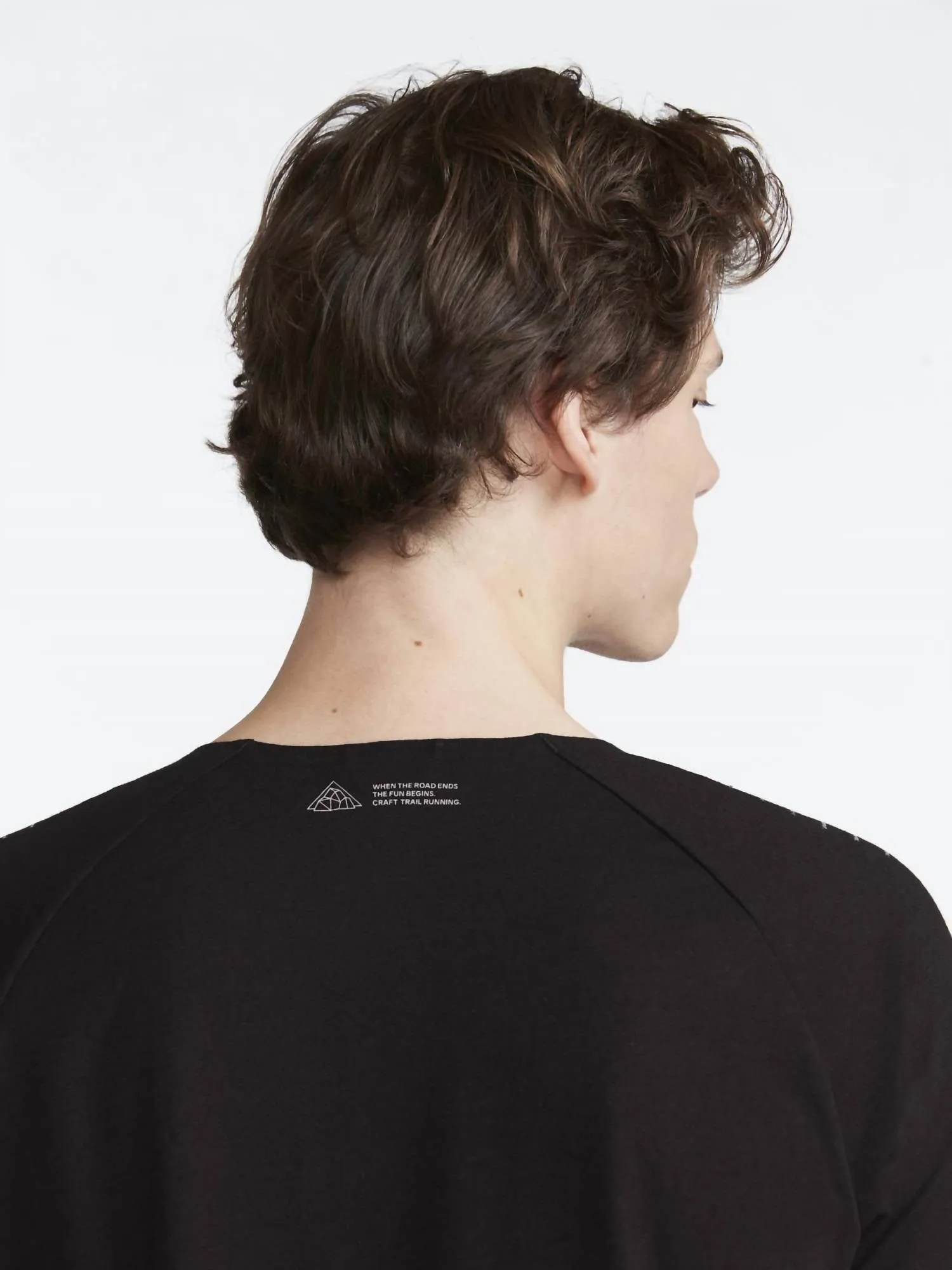 Men's Adv Trail Wool Wind Long Sleeve Tee In Black/platinum