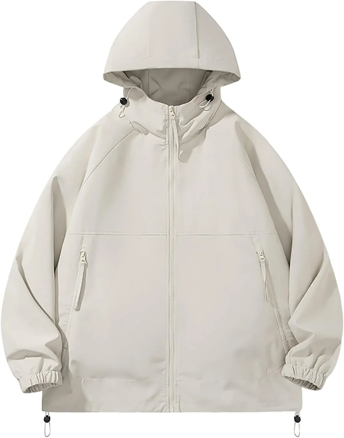 Men's Rain Jacket Waterproof Hooded Lightweight Breathable Active Outdoor Raincoat for Outdoor Cycling Hiking Running
