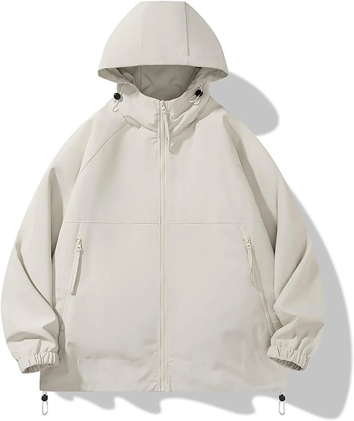 Men's Rain Jacket Waterproof Hooded Lightweight Breathable Active Outdoor Raincoat for Outdoor Cycling Hiking Running