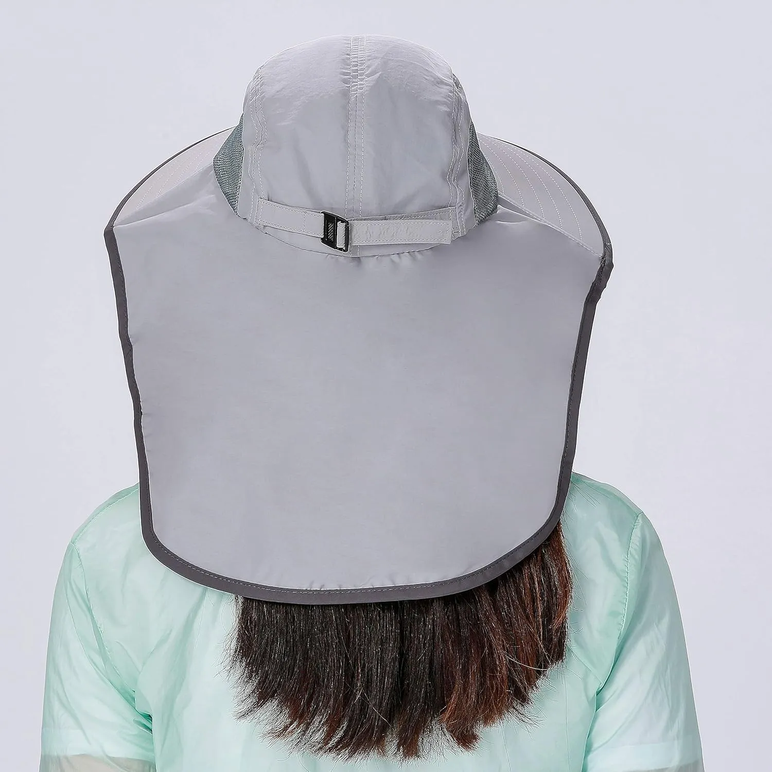 Mens Womens Outdoor Wide Brim Fishing Hat Mesh Sun Hat Neck Flap UPF 50 