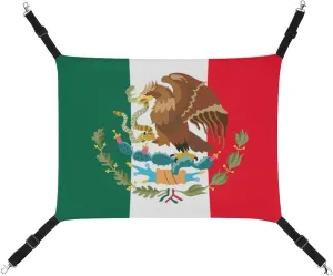 Mexican Flag Cat Hanging Hammock Soft Breathable Pet Cage Dog Hammock with Adjustable Straps and Metal Hooks, style, 202403255