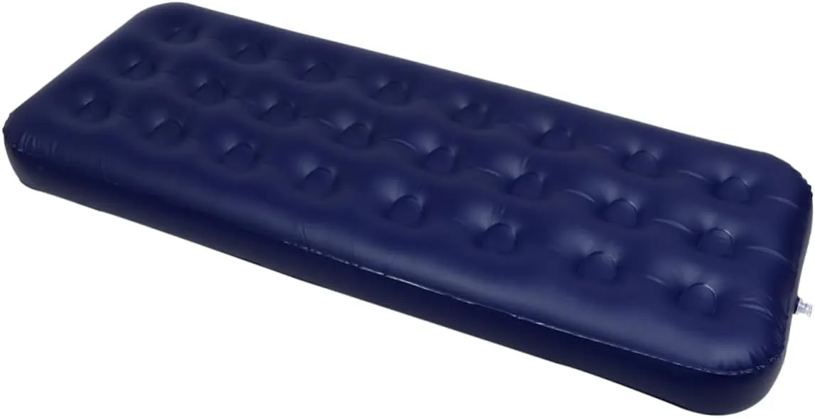 Mikikit 1pc Air Mattress Foldable Inflatable Bed Outdoor Inflatable Mattress Camping Twin Mattress Mattress Camper Inflating Camping Mattress Foam Folding Self Sleeping Blue