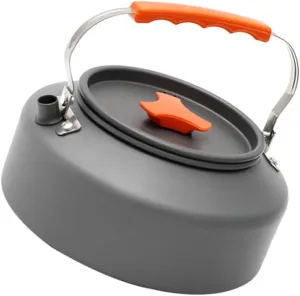Mikikit Outdoor Camping Kettle Lightweight Tea Pot with Folding Handle Heat Resistant and Durable for Boiling Water for Picnics and Outdoor Activities