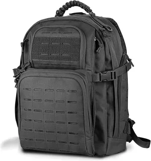 Military Backpack, Large 3 Day Tactical Backpack for Men Work Camping Army Molle Assault Pack Utility Bug Out Bag 45L Black