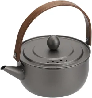 Mini Camping Water Kettle Teakettle Teapot Kitchen Stainless Steel Water Boiler Tea Pot for Camp Backpacking Travel Campfire, Gray
