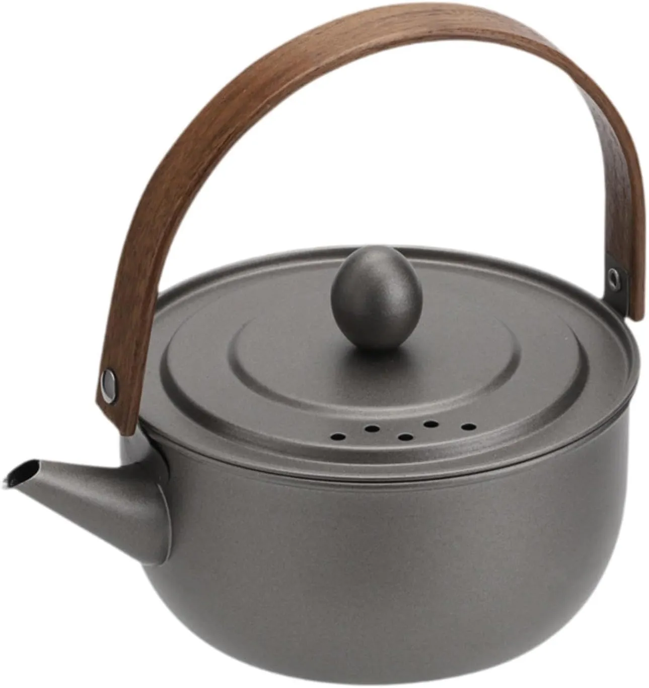 Mini Camping Water Kettle Teakettle Teapot Kitchen Stainless Steel Water Boiler Tea Pot for Camp Backpacking Travel Campfire, Gray