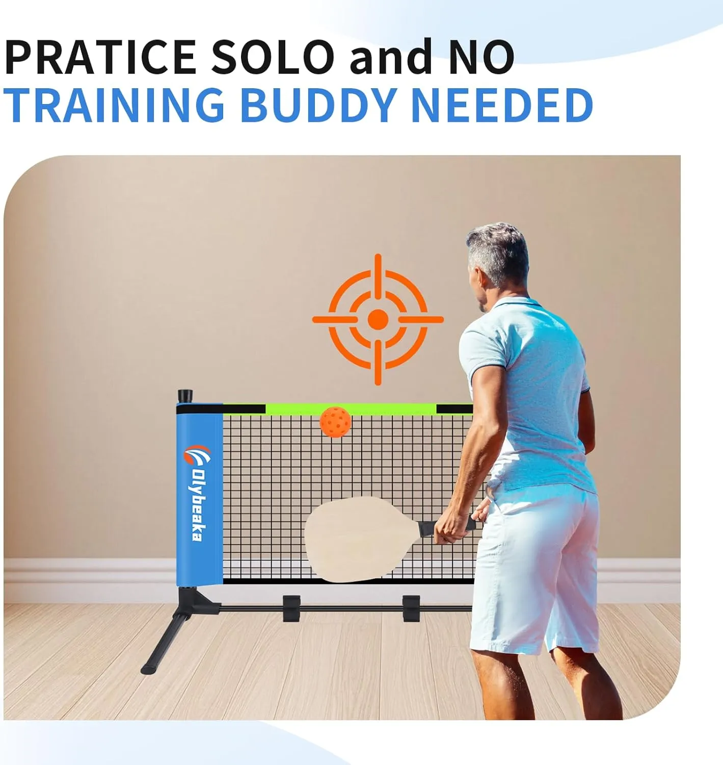 Mini Pickleball Net for Beginners Pros, 5FT / 10FT / 12.5 FT Half Court Size Portable Pickleball Net for Driveway Backyard Outdoor Indoor with 3 Pickleballs Carry Bag, Chalk