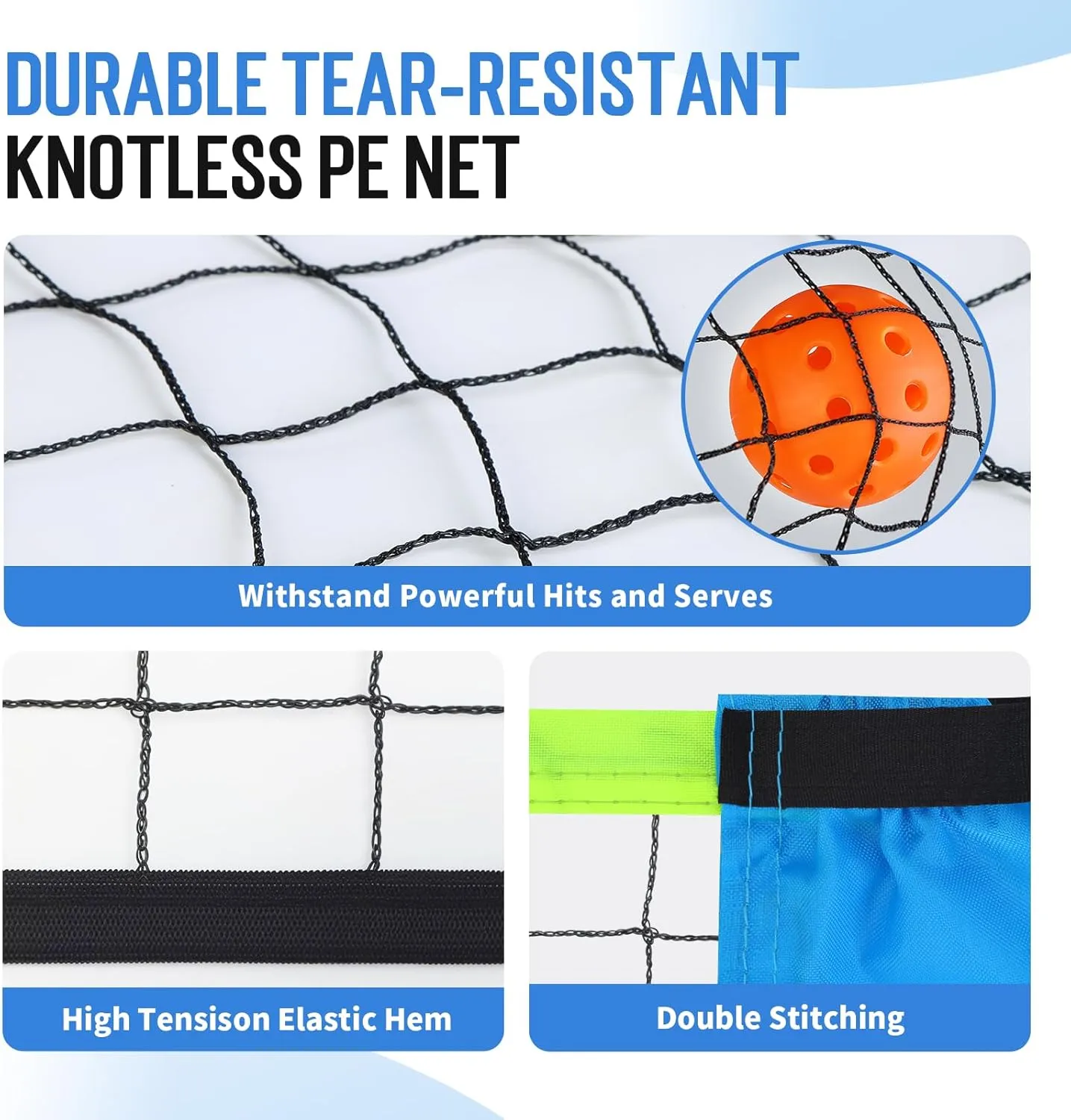 Mini Pickleball Net for Beginners Pros, 5FT / 10FT / 12.5 FT Half Court Size Portable Pickleball Net for Driveway Backyard Outdoor Indoor with 3 Pickleballs Carry Bag, Chalk