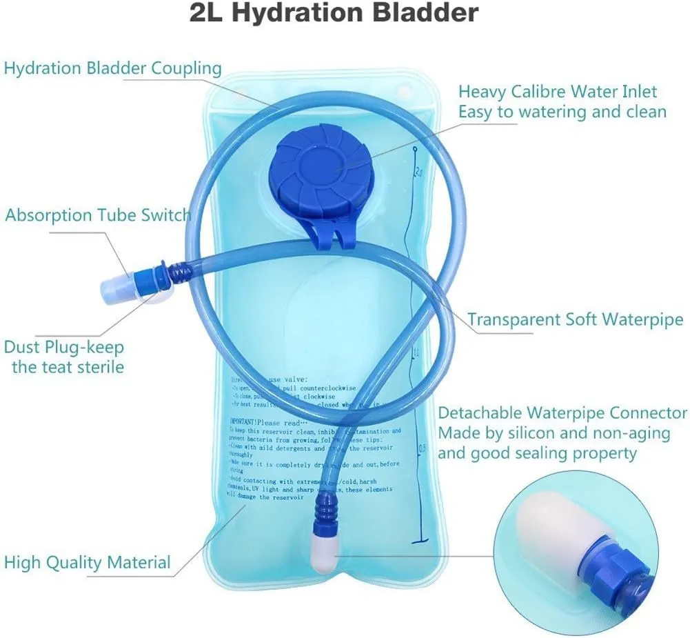 Monvecle Hydration Pack Water Rucksack Backpack Bladder Bag Cycling Bicycle Bike/Hiking Climbing Pouch   2L Hydration Bladder