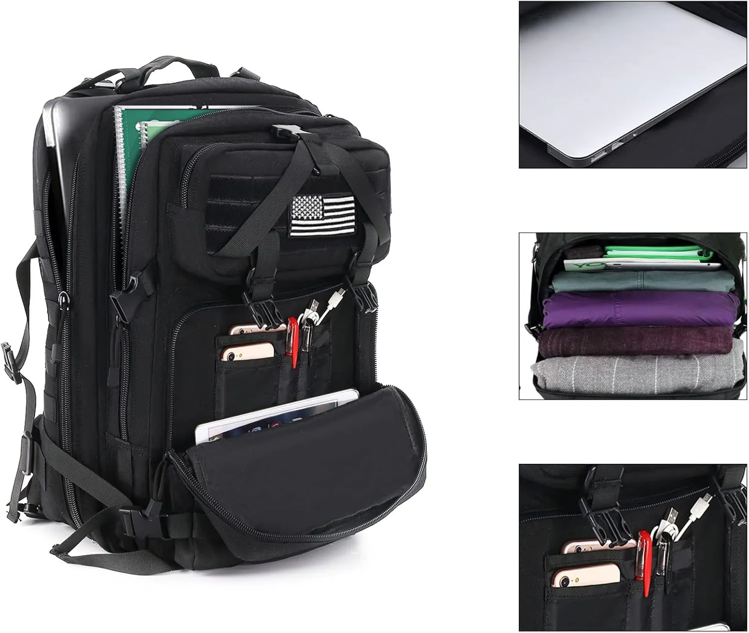 MOSISO 50L Tactical Backpack, Large Men 3 Day Assault Rucksack Military Daypack