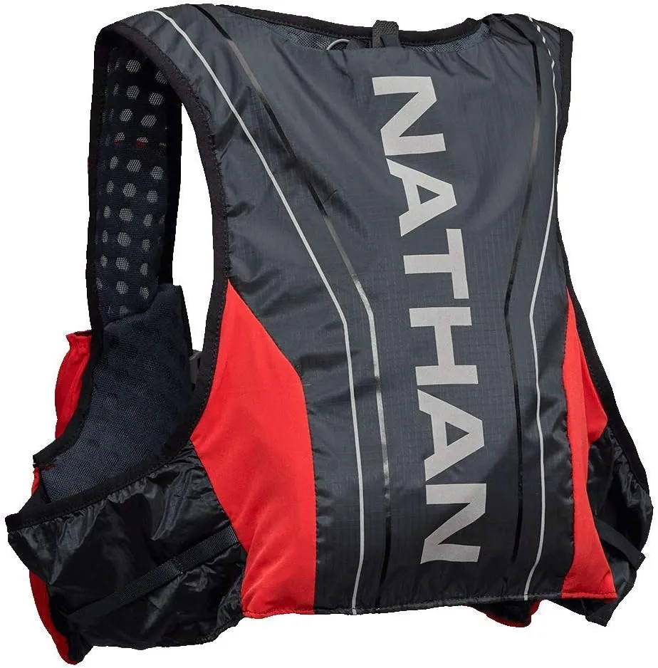 Nathan Hydration Vest Pack for Men/Women 4L. Runner’s Vest with 1.5L Swift/Swiftra Bladder Included. Adaptive Fit Backpack OSFM. Storage Pockets/Pouches. No Bounce, Chafe-Free.