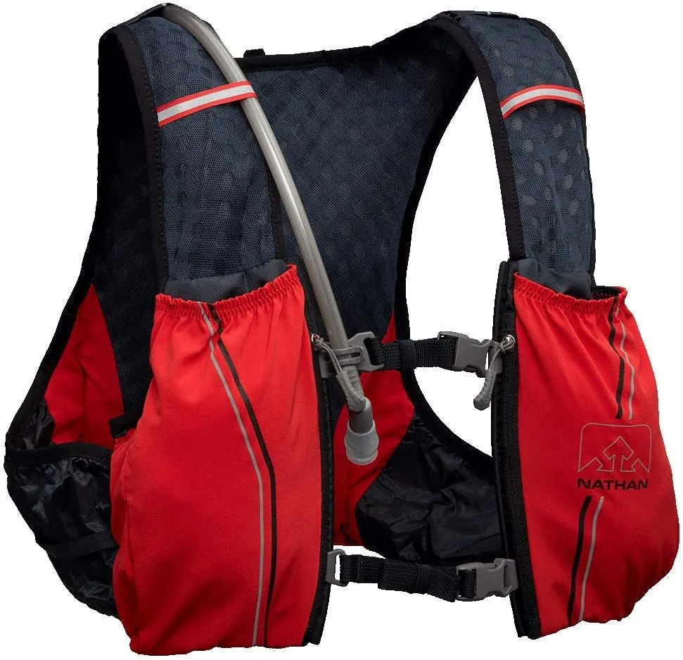 Nathan Hydration Vest Pack for Men/Women 4L. Runner’s Vest with 1.5L Swift/Swiftra Bladder Included. Adaptive Fit Backpack OSFM. Storage Pockets/Pouches. No Bounce, Chafe-Free.
