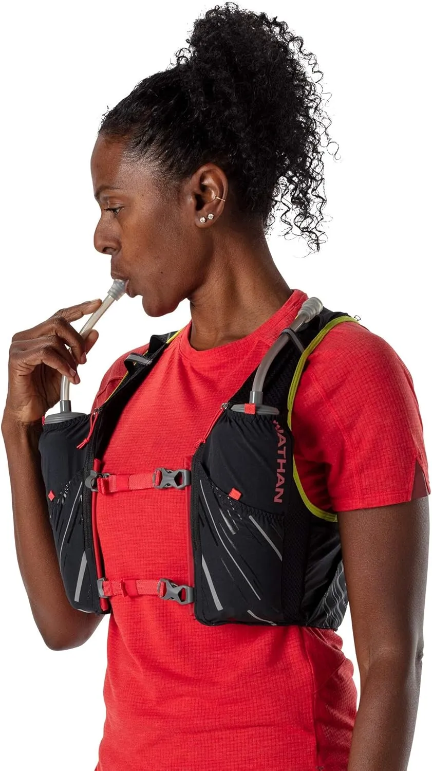 Nathan Pinnacle Race Vest 4L Running Vest with Water Bottle, with Two 20 oz Hydration Soft Flasks, Water-Resistant Pockets, Lightweight & Moisture Wicking