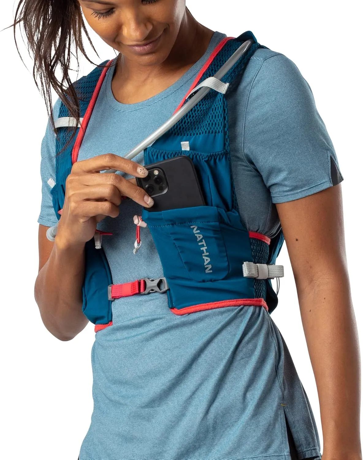 Nathan VaporAir Lite 4 Liter Vest & Hydration Pack with 2L Bladder, Front Water Bottle Pockets, Soft & Breathable Material for Comfort
