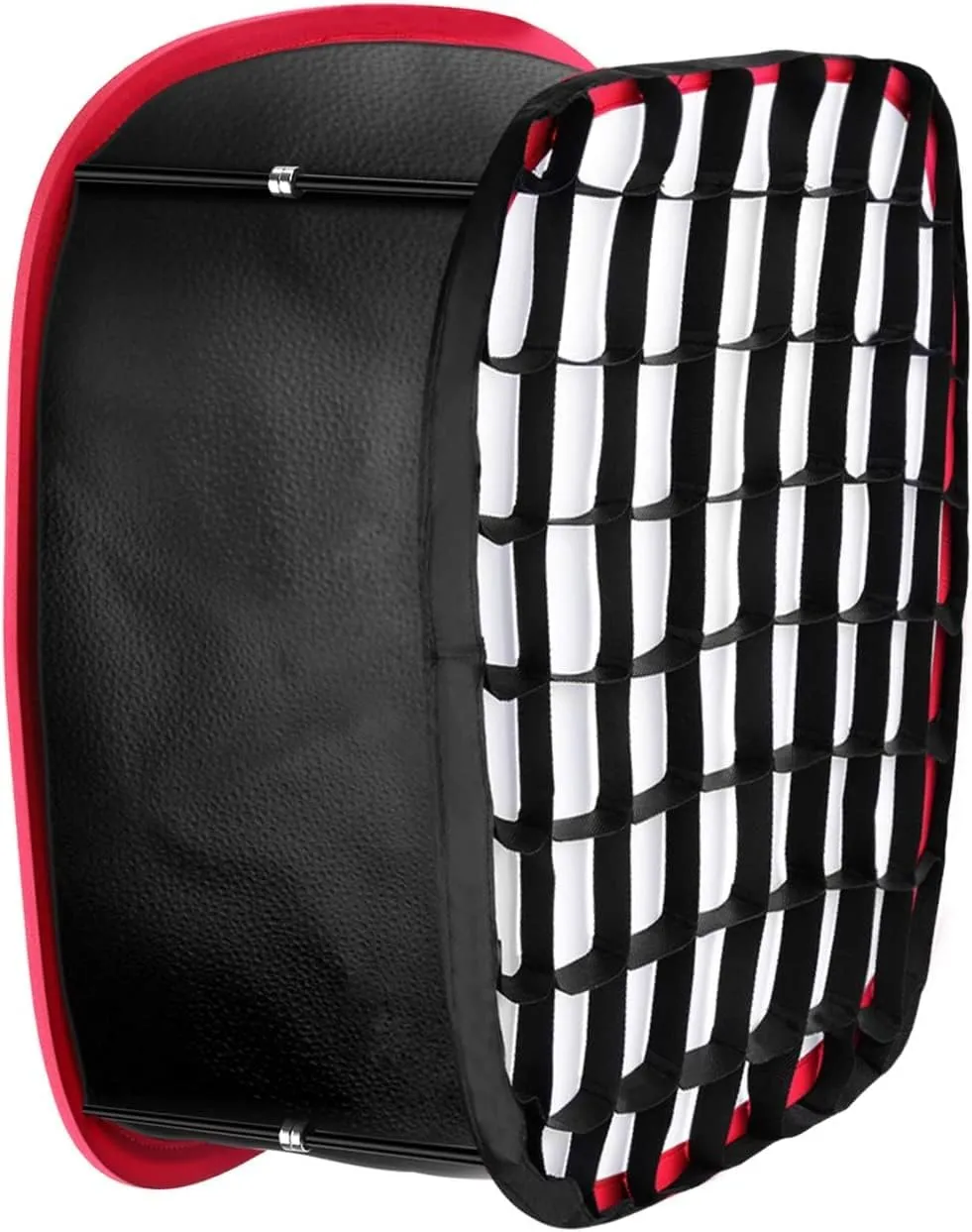 Neewer Foldable Softbox Light Box with Strap Clip, Grill and Carry Bag Compatible with Neewer 480/660/530 LED Light Panels, Opening 10 x 8.7 cm (Black   Red)