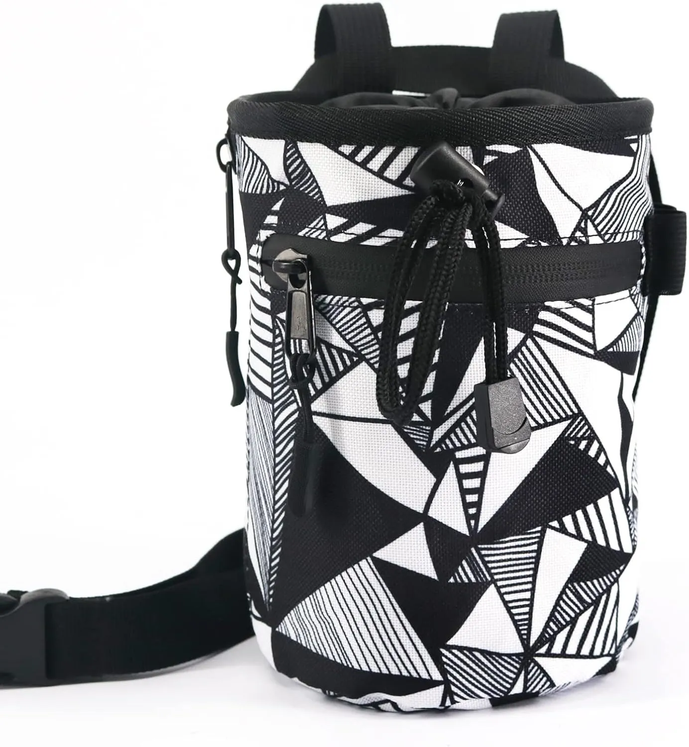 NewDoar Chalk Bag for Rock Climbing - Bouldering Chalk Bag Bucket with Quick-Clip Belt and 2 Large Zippered Pockets - Rock Climbing Gear Equipment