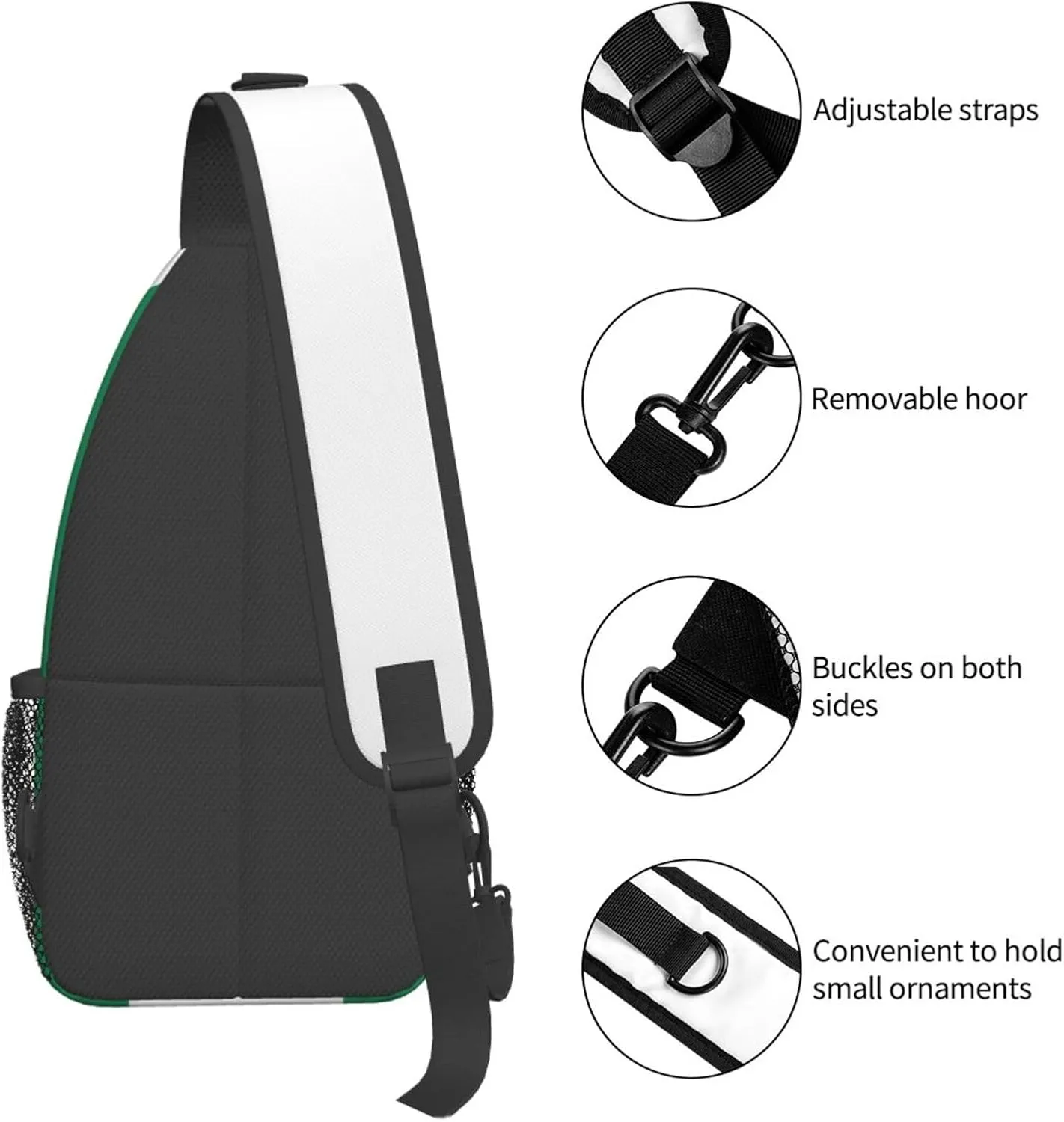 Nigeria Flag Crossbody Chest Bag for Women Men, Daypack Sling Backpack for Travel Sport Running Hiking