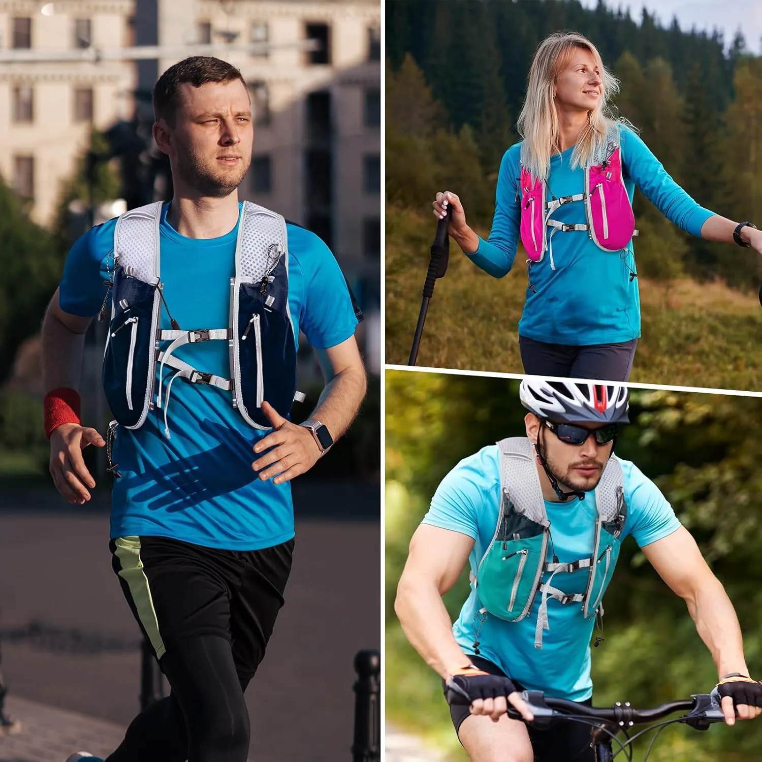 NONSAR Running Vest Backpack 7L, Running Vest for Men Women, Lightweight Pack with 500ml Soft Flask, Adjustable Chest Straps and Reflective Running Hydration Vest for Running Hiking Cycling Camping
