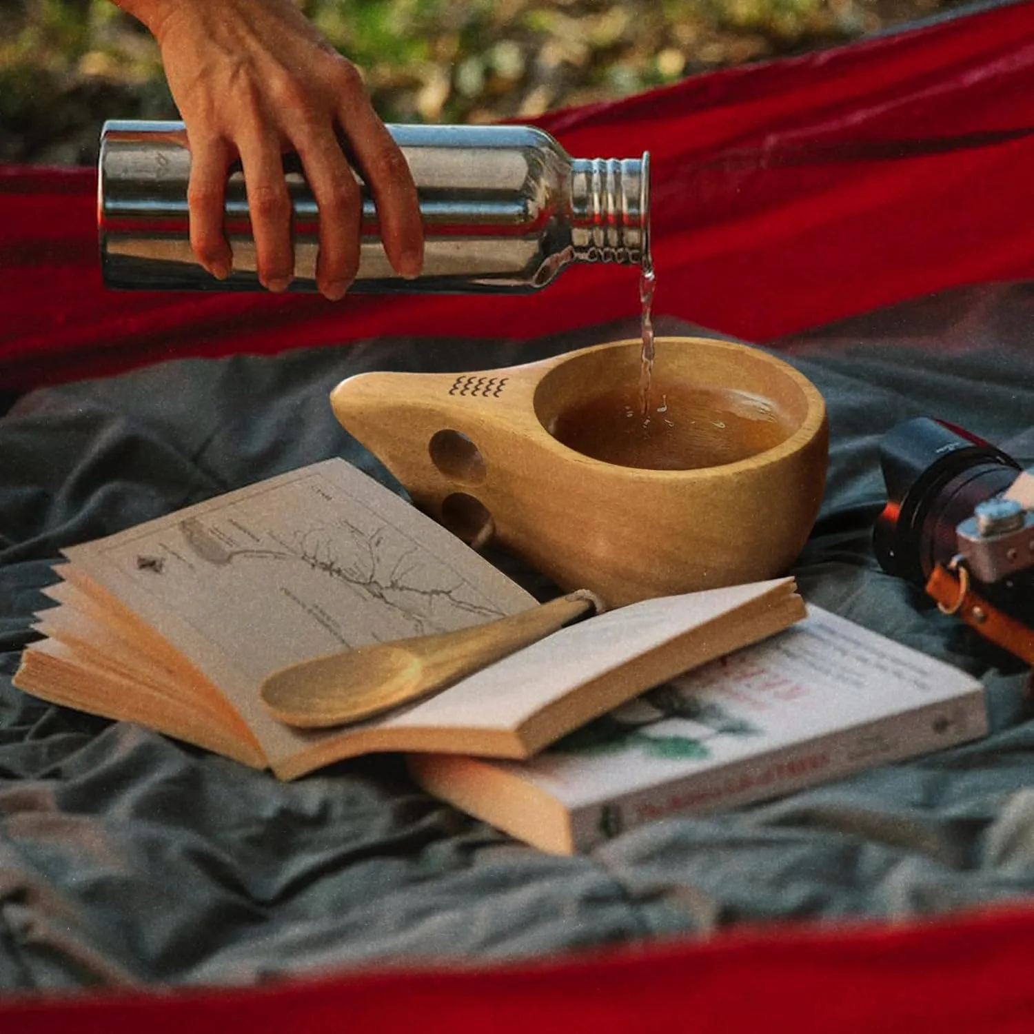 Nordic Kuksa 12oz (355ml) Dual-Grip Wooden Camping Mug set – Bushcraft Hardwood Crafted for Travel & Home. Total Trail Control!
