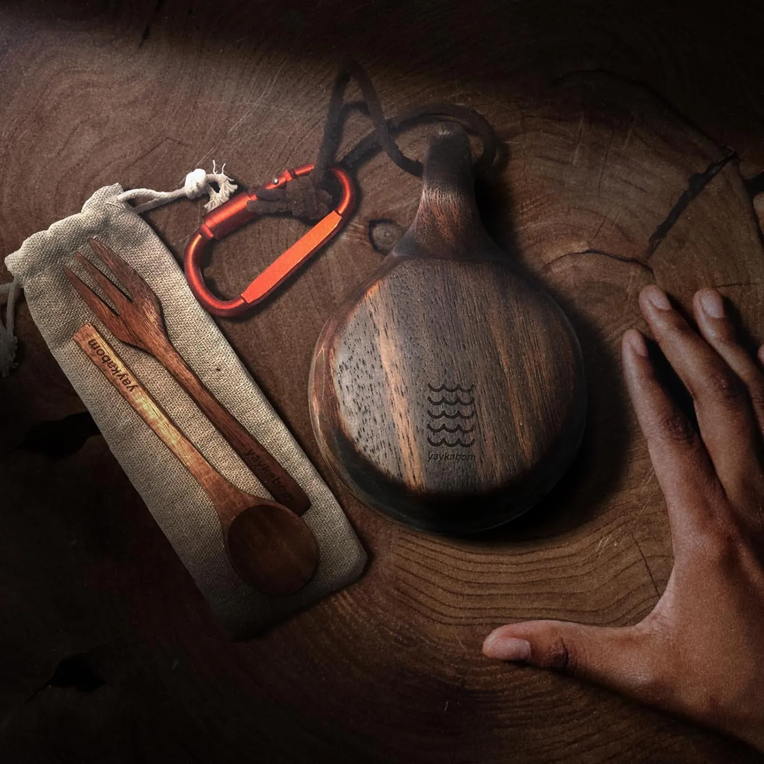 Nordic Kuksa 8oz (225ml), Handcrafted dark Wooden Camping Cup Set – Bushcraft Gear. Crafted from dark natural hardwood for a rugged look. Wilds-to-Home Ready ! Adventure Totem！