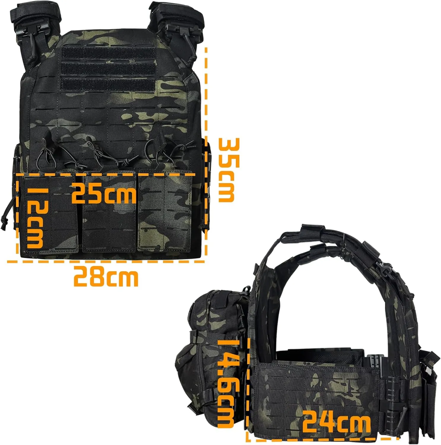 Nylon Fabric tactical suit Quick Release Vest with Hydration Backpack and Triple Tool Pouch