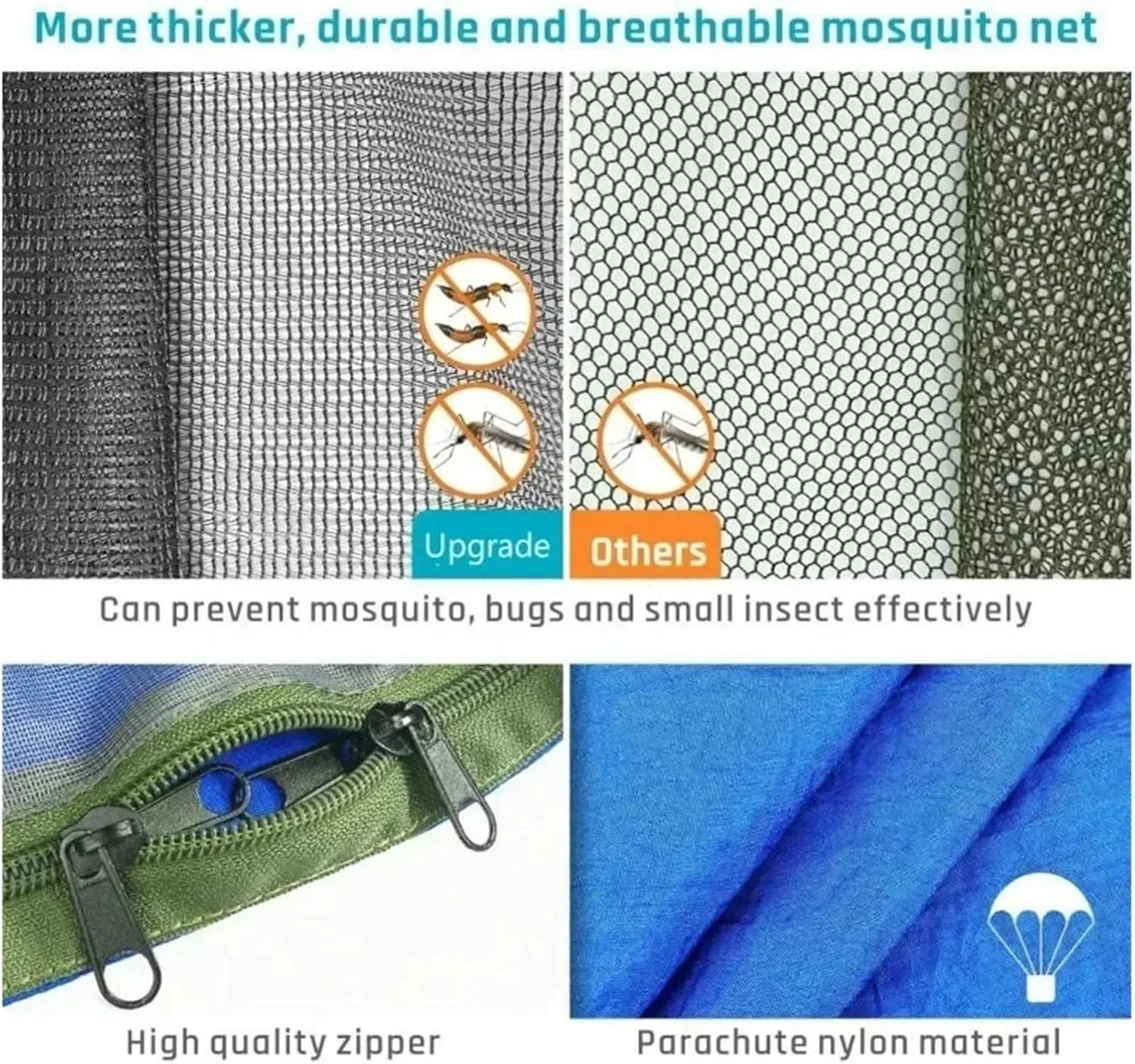 Nylon Parachute Hammock Net Lightweight Portable Camping Hammock and Tent Awning Rain Fly Tarp Mosquito Net Hammock Canopy 210T Nylon Hammocks Terrace Hammock(Style5)