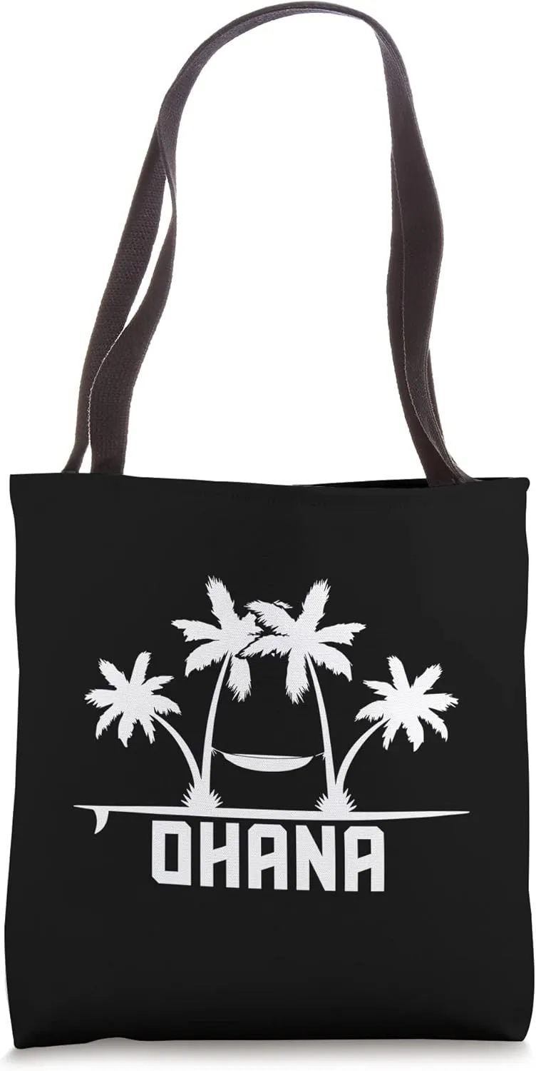 Ohana Breeze Loungers: Palm & Hammock Relaxation Tote Bag