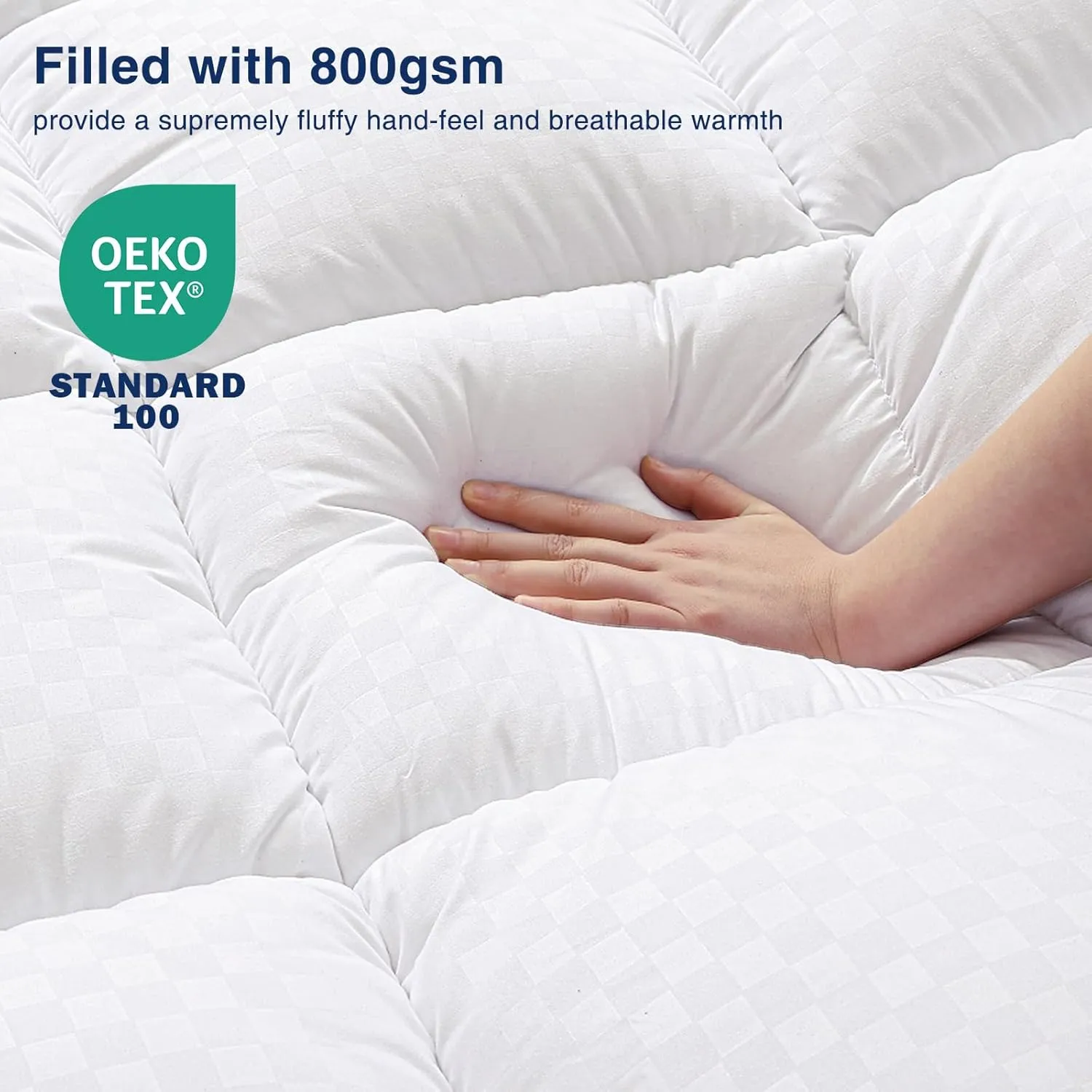 OLANLY Dual-Layer 4 Inch Queen Size Memory Foam Mattress Topper for Back Pain, 2 Inch Cooling Pillow Top Mattress Pad Cover and 2 Inch Gel Memory Foam Topper, Deep Elastic Pocket, White