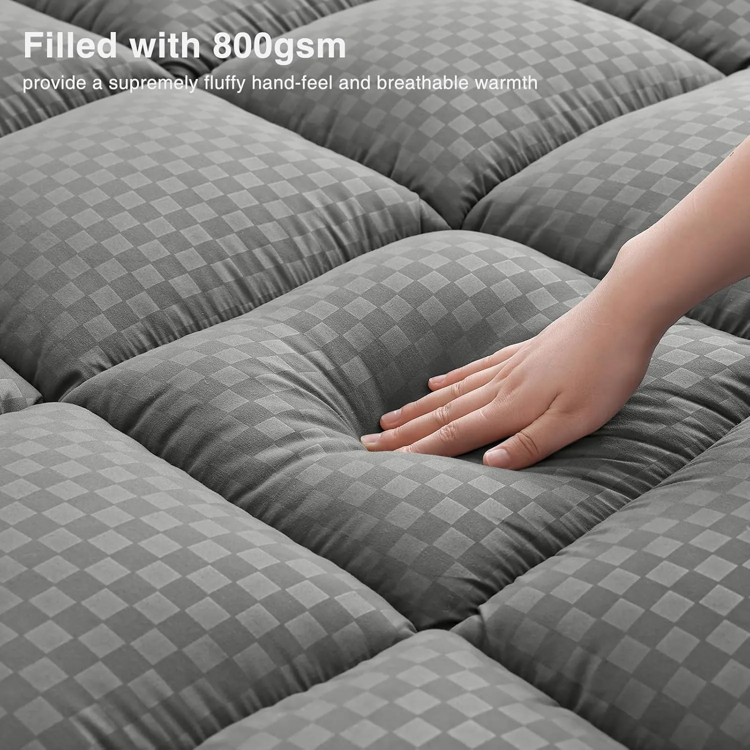 OLANLY Dual-Layer 4 Inch Twin XL Size Memory Foam Mattress Topper for Back Pain, 2 Inch Cooling Pillow Top Mattress Pad Cover and 2 Inch Gel Memory Foam Topper, Deep Elastic Pocket, Gray