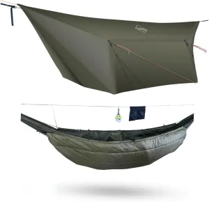 onewind 12ft Hammock Tarp and Underquilt, Ultralight Silnylon Tarp and Hammock Underquilt for Camping Hiking Backpacking
