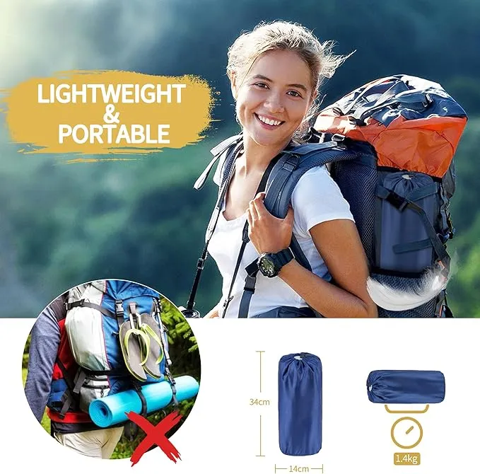 ONTYZZ Double Ultralight Inflatable Sleeping Pad 2 Person Camping Sleeping Pad Waterproof Sleeping Pad Built-in Foot Pump for Camping, Blue