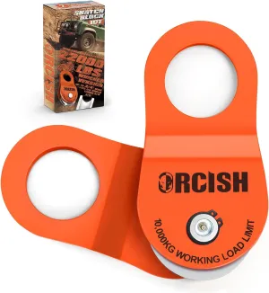 ORCISH 10 Ton Snatch Block, 22,000 LBS Capacity Block and Tackle Pulley System, Work with 0-3/4” Rope, Winch Hook Accessories, Heavy Duty Offroad Recovery Accessory for Truck, Tractor, ATV & UTV