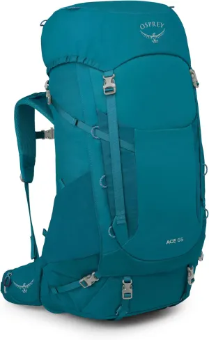 Osprey Ace 65L Kids' Backpacking Backpack, Blue Spikemoss/Deep Peyto