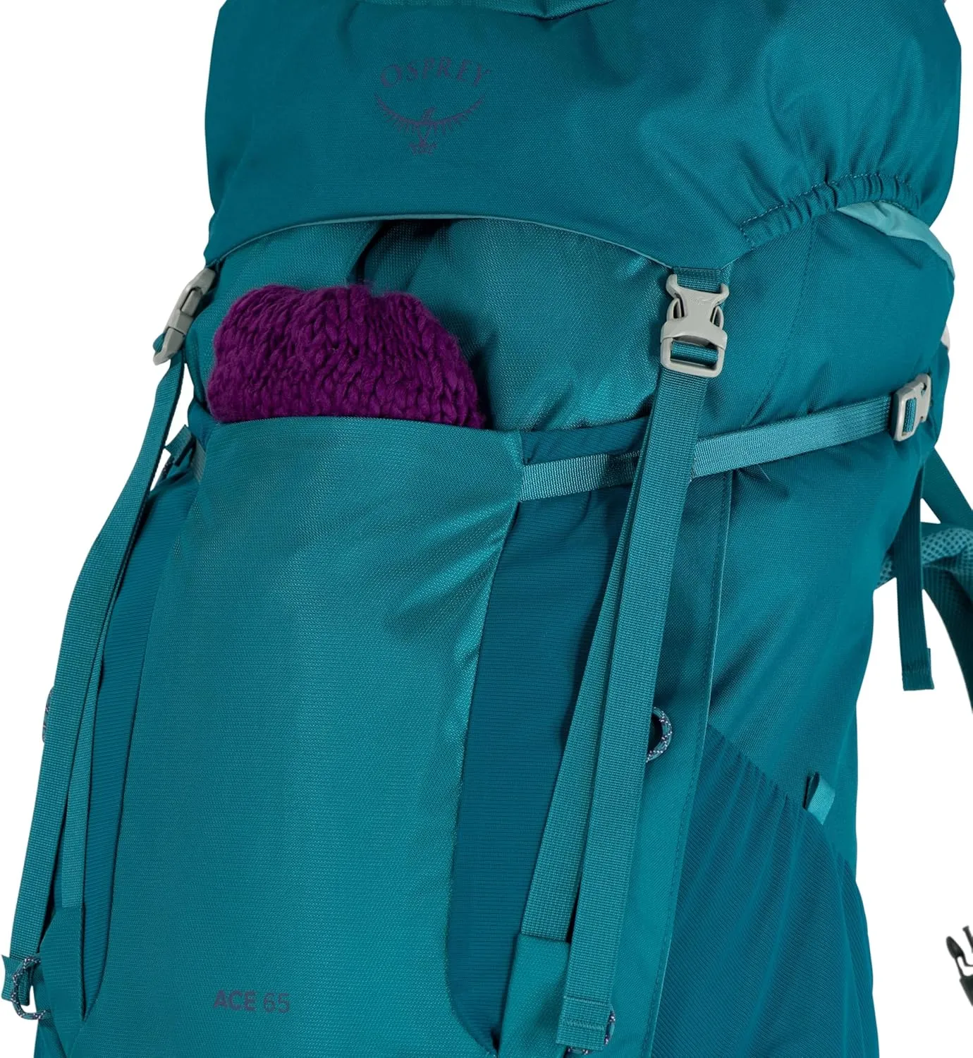 Osprey Ace 65L Kids' Backpacking Backpack, Blue Spikemoss/Deep Peyto