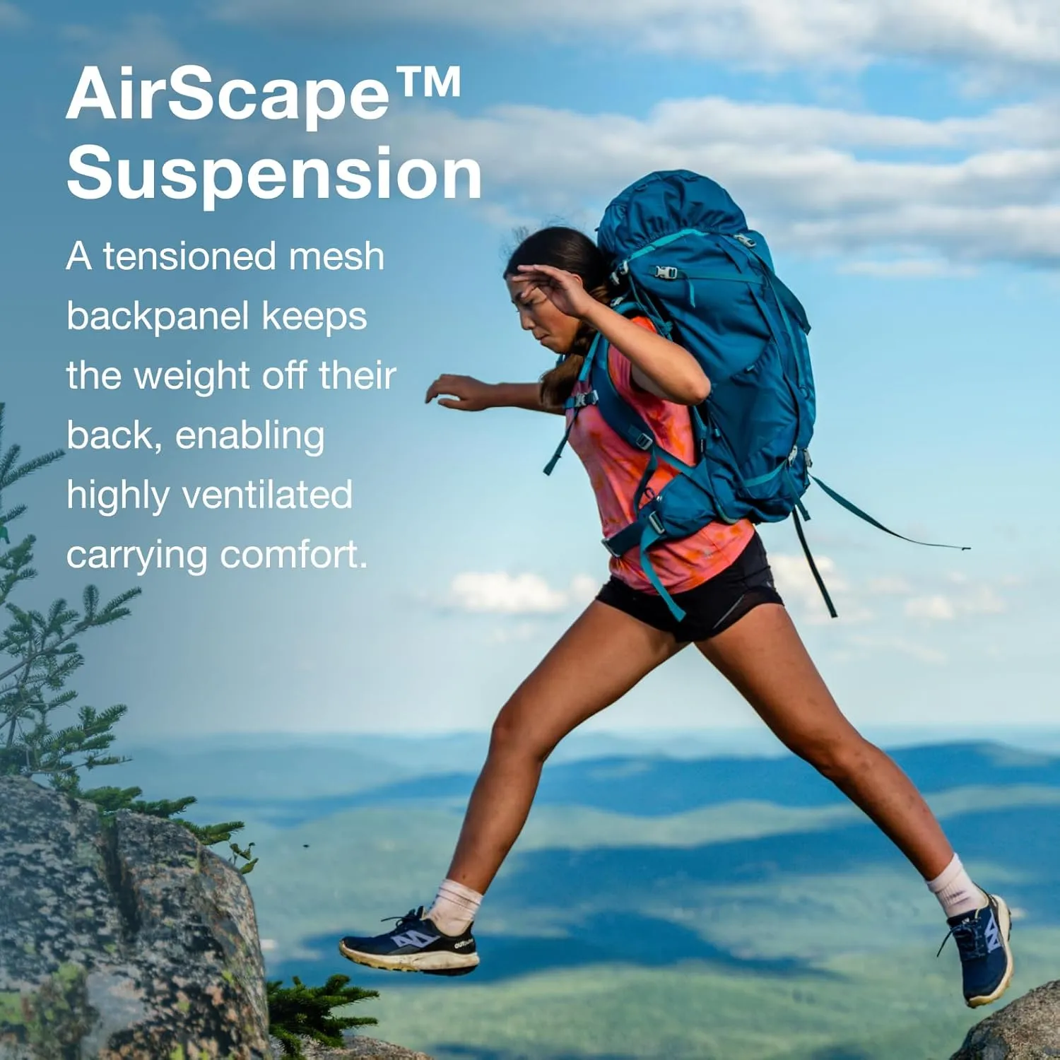 Osprey Ace 65L Kids' Backpacking Backpack, Blue Spikemoss/Deep Peyto