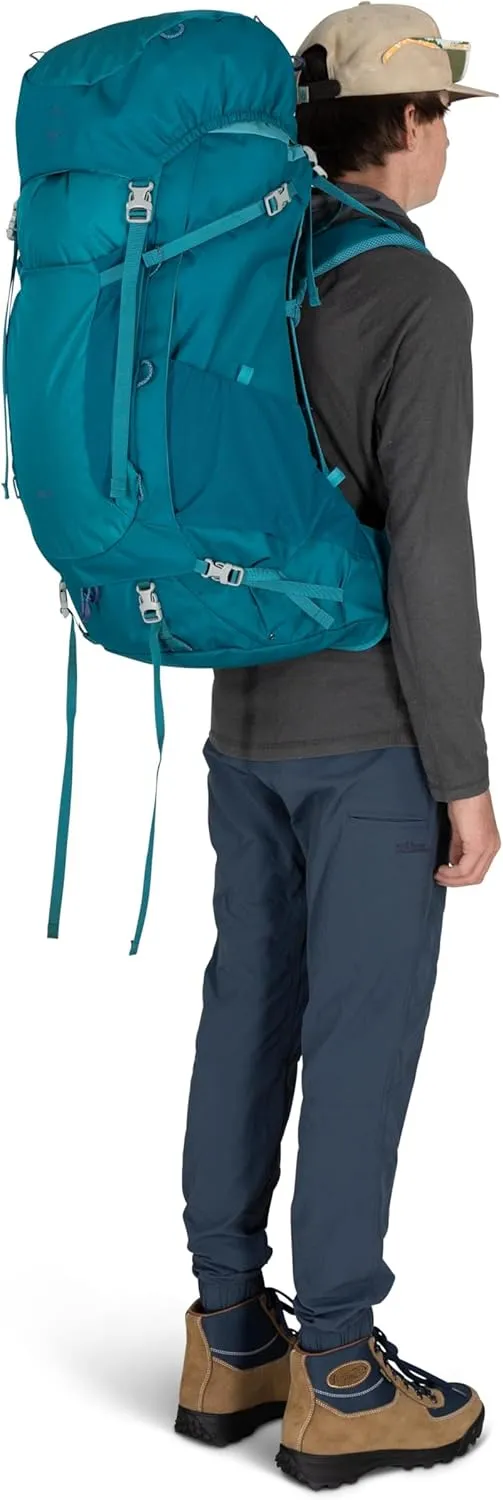 Osprey Ace 65L Kids' Backpacking Backpack, Blue Spikemoss/Deep Peyto