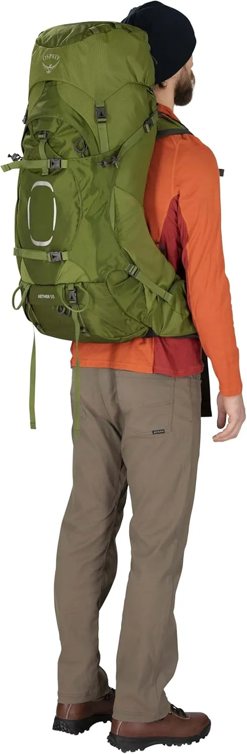 Osprey Aether 55L Men's Backpacking Backpack, Deep Acorn Red, S/M