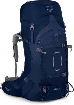 Osprey Ariel 65L Women's Backpacking Backpack, Ceramic Blue, WXS/S, Extended Fit