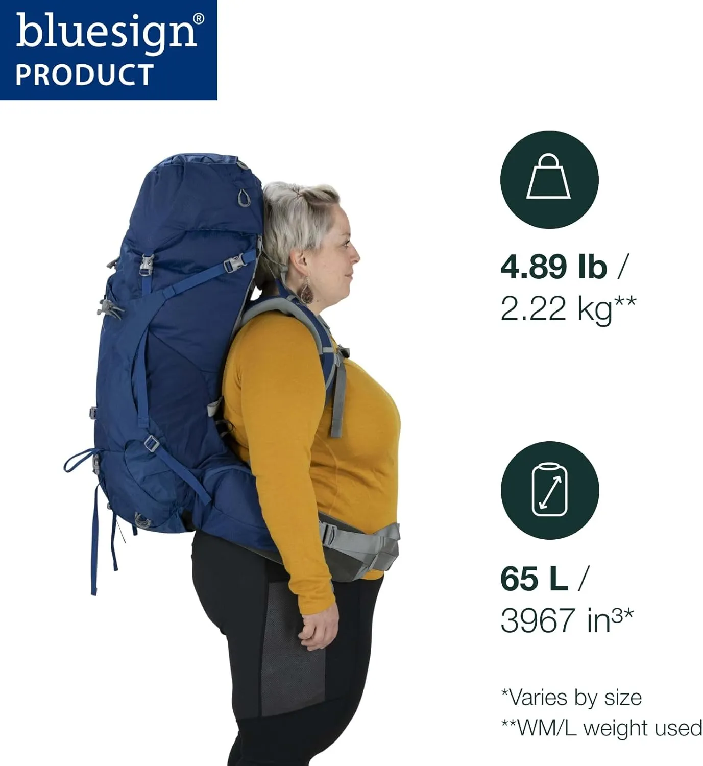 Osprey Ariel 65L Women's Backpacking Backpack, Koseret Green, WM/L, Extended Fit